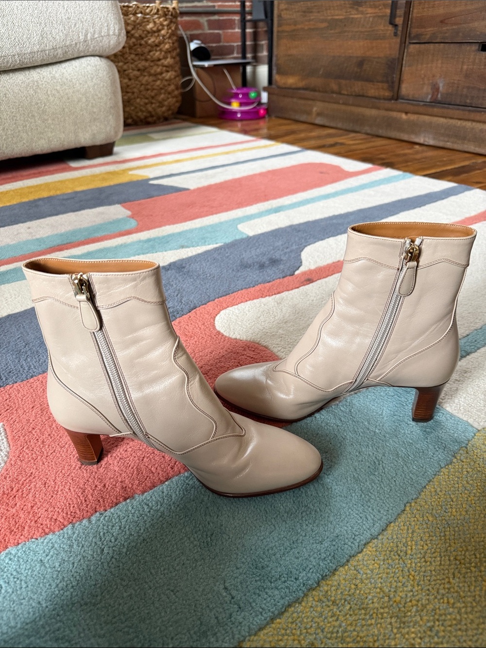 Chloe Western Leather Booties Size 36